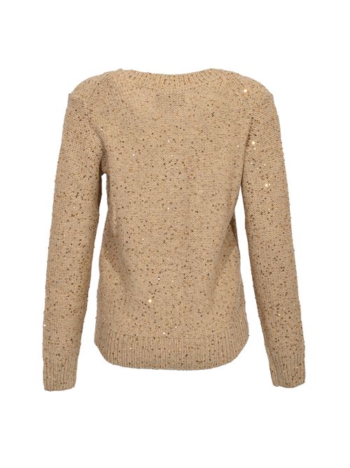 Maglia Elara in misto lana e cashmere con paillettes Gold Mc2 Saint Barth | ELA000100360I